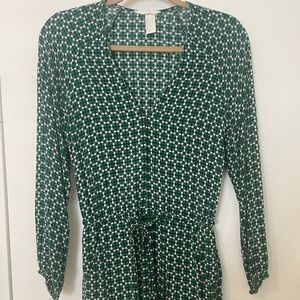 H&M Printed Long Sleeve / Short Jumpsuit